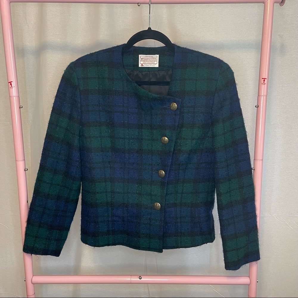 Vintage Pendleton Virgin Wool Plaid Jacket size 10